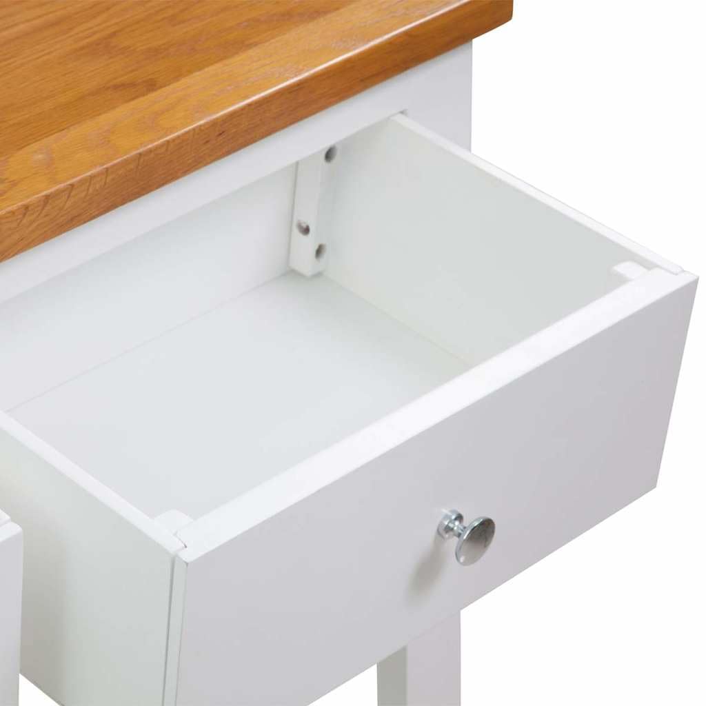 Solid Oak Wood Console Table with 2 Drawers R3677