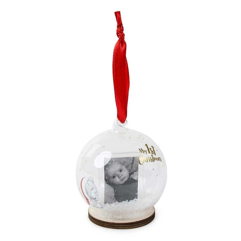 Glass Christmas Baby Tree Bauble with Photo S58413