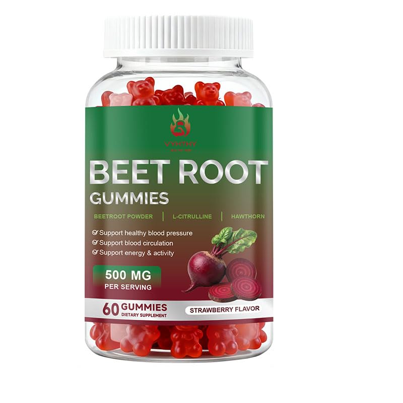 Beet Root Gummies 60 Chews Vegan Non-GMO Gluten Free Supplement A159514