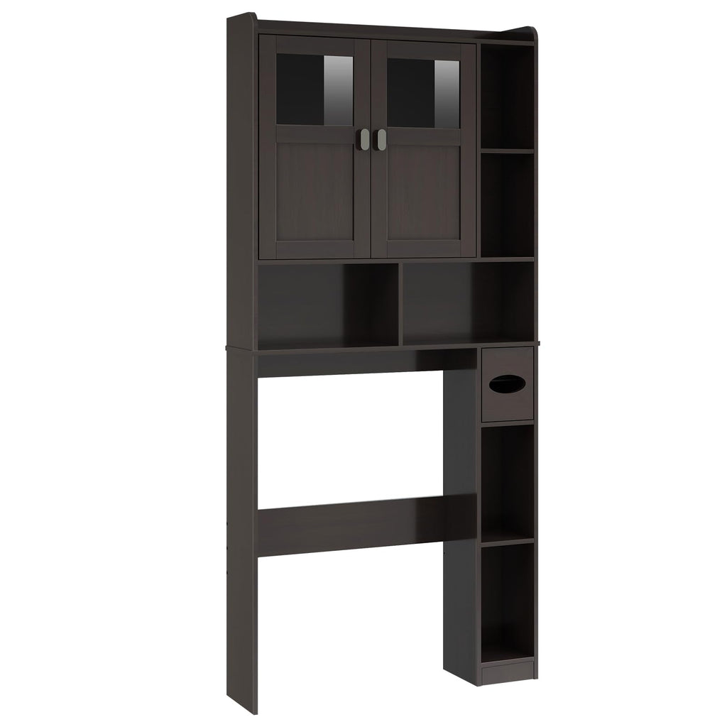 Over The Toilet Storage Cabinet with Doors and Shelves N802
