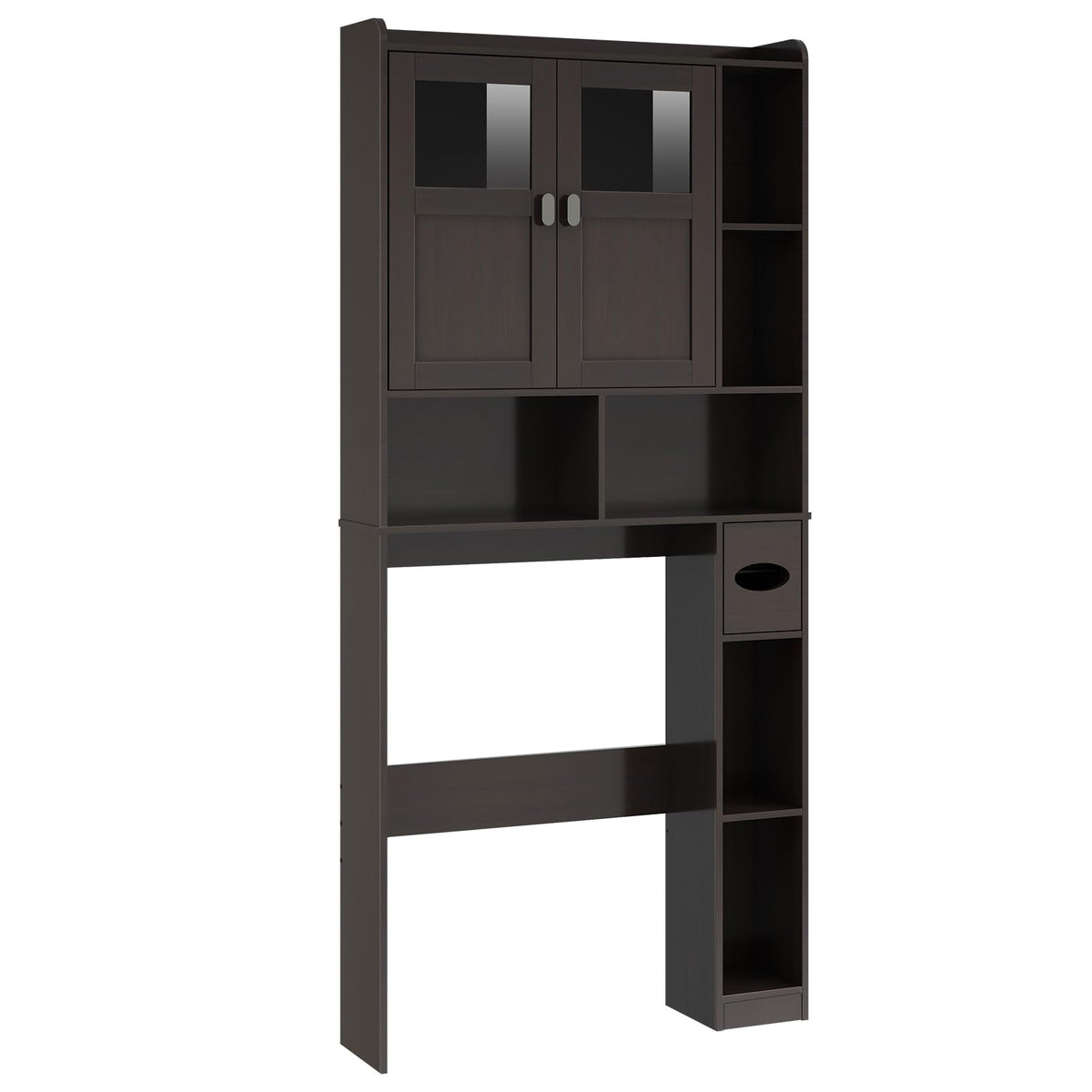 Over The Toilet Storage Cabinet with Doors and Shelves N802