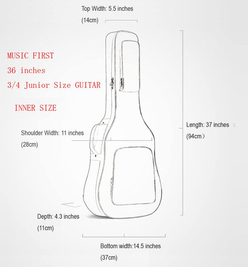 0.9" Padded 36 inch Soft Guitar Case J150