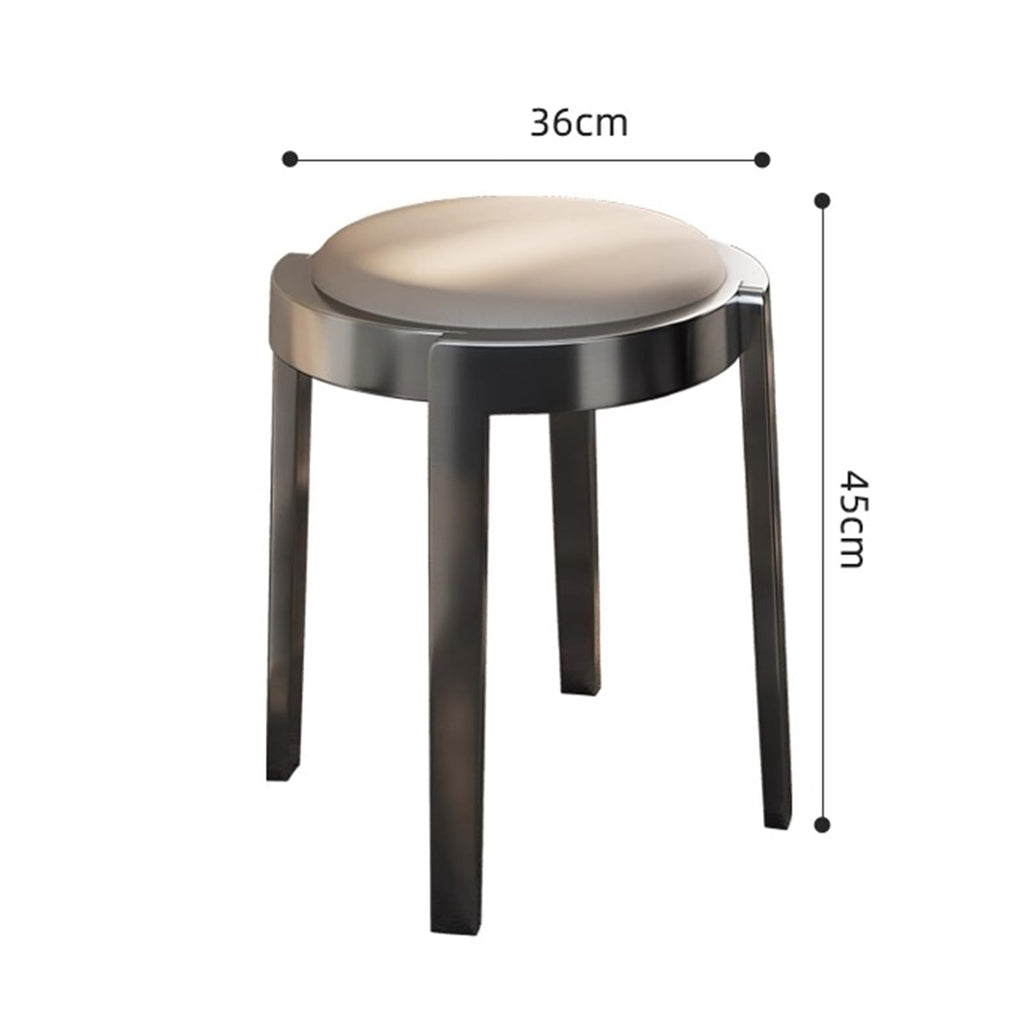 Round Stackable Stainless Steel Imitation Leather Stools K96269