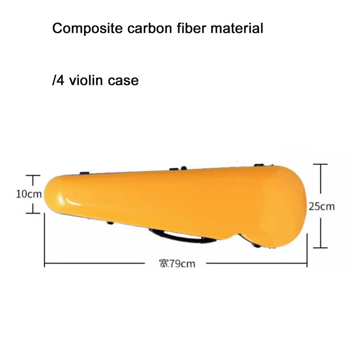 4/4 Full Size Hard Shell Carbon Fiber Violin Case with Straps I9431