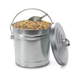 6 Gallon Galvanized Steel Round Trash Can with Locking Lid J4916