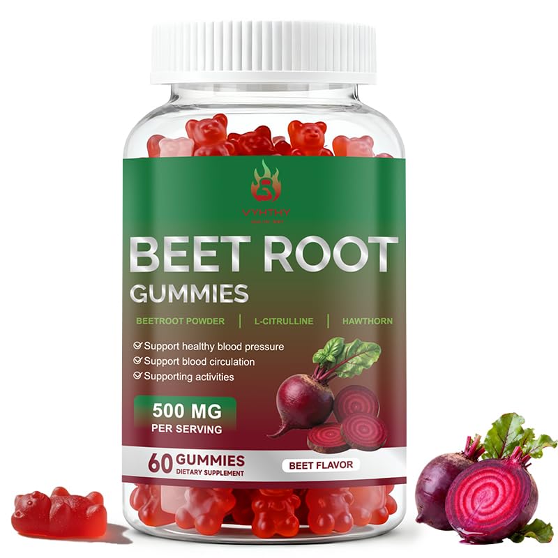 Beet Root Gummies 60 Chews Vegan Non-GMO Gluten Free Supplement A159514