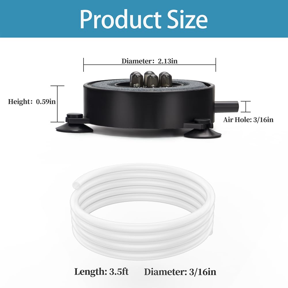 2 Inch LED Air Bubble Stone Disk with Air Tubing K689
