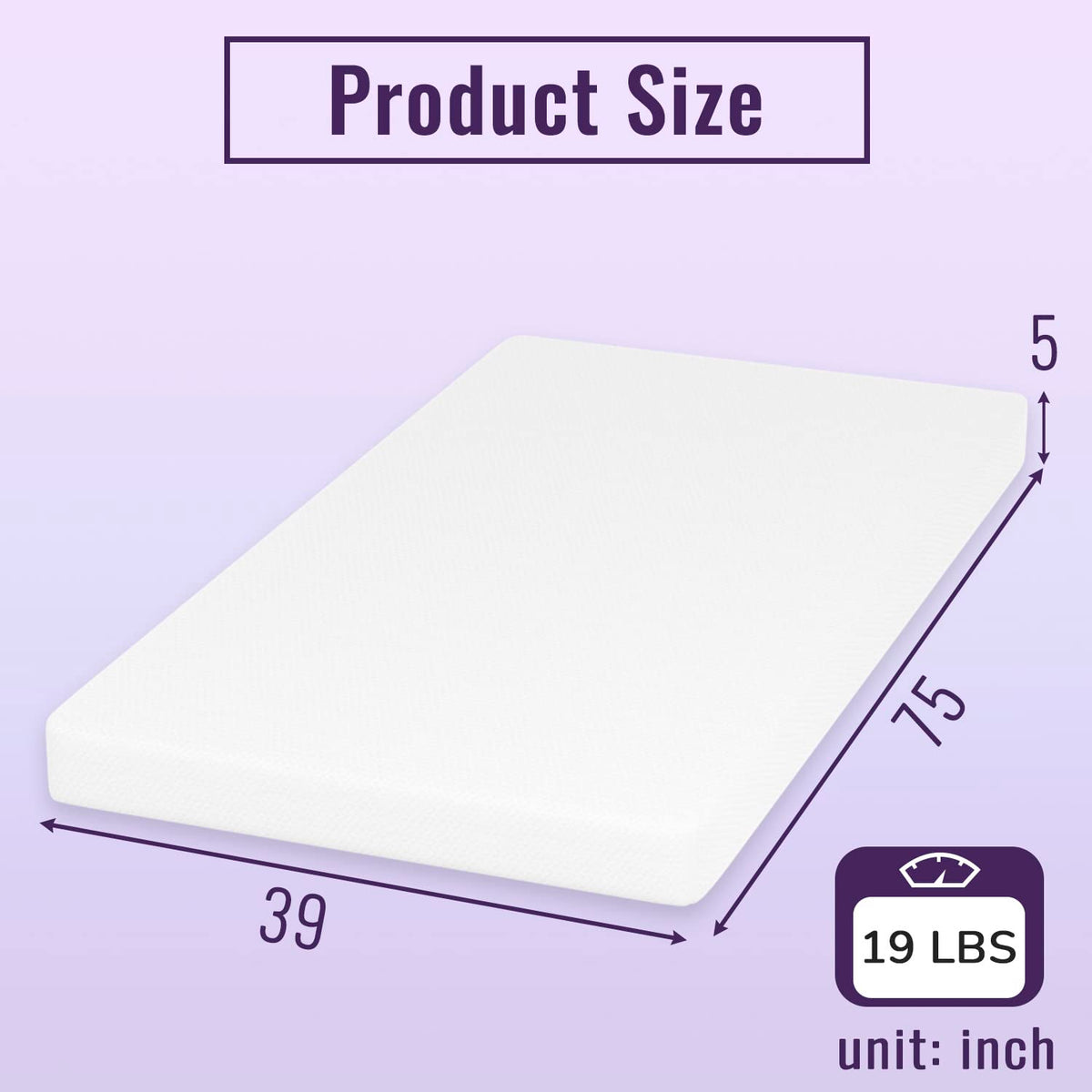 5" Twin Memory Foam Mattress N70898
