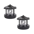 2 Pcs Solar Powered Lighthouse Shape Light V4991