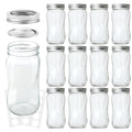 16oz Regular Mouth Mason Jars 12 Pack with Lids & Bands W572