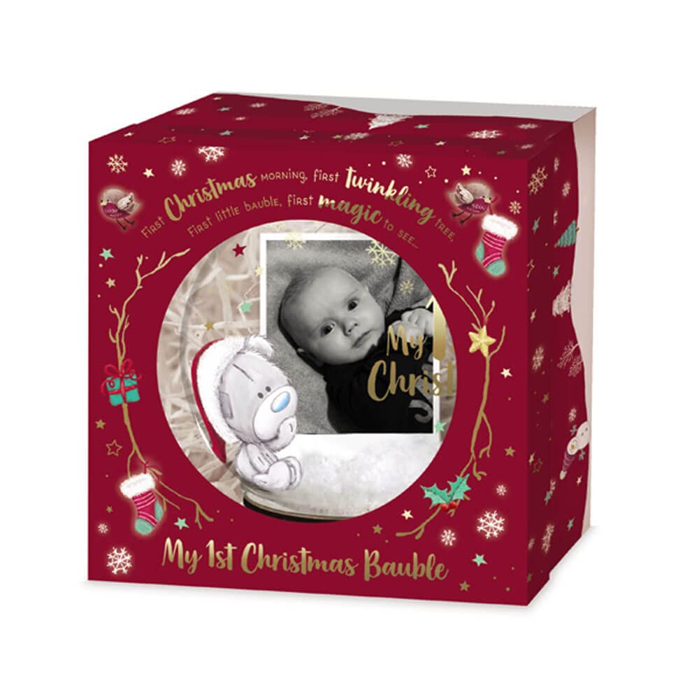 Glass Christmas Baby Tree Bauble with Photo S58413