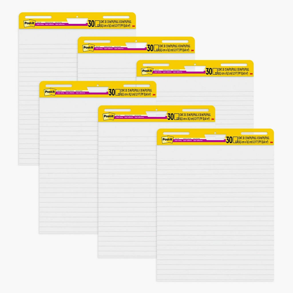 Blue Easel Pads 25 x 30 in. 30 Sheets Pack of 6 K655