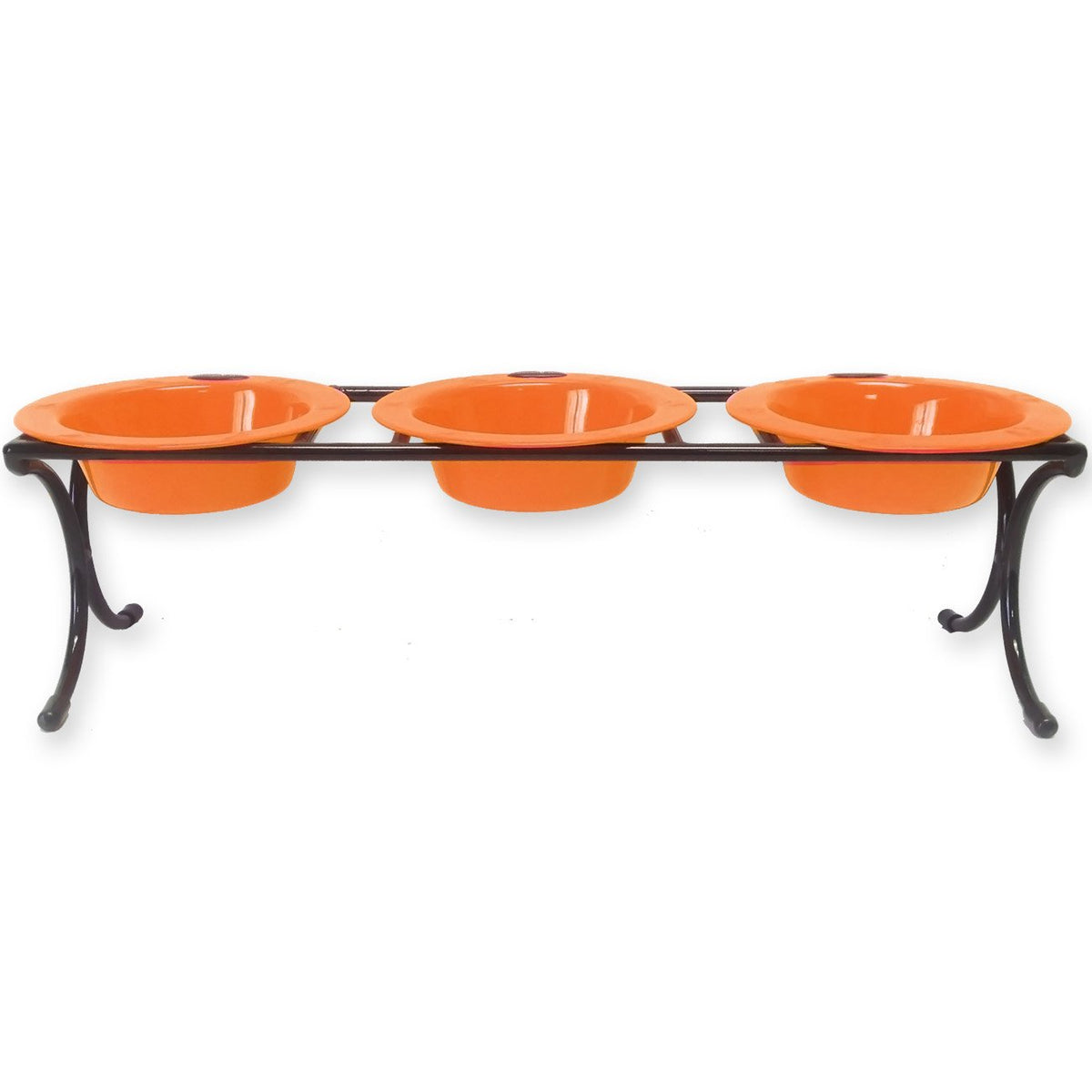 Hunter Orange Raised Feeder with Stainless Steel Bowls S4101