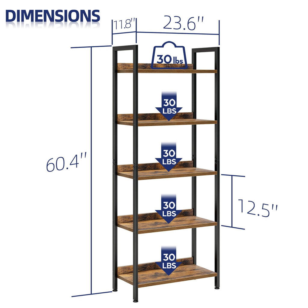 5 Tier Freestanding Bookshelf B9509