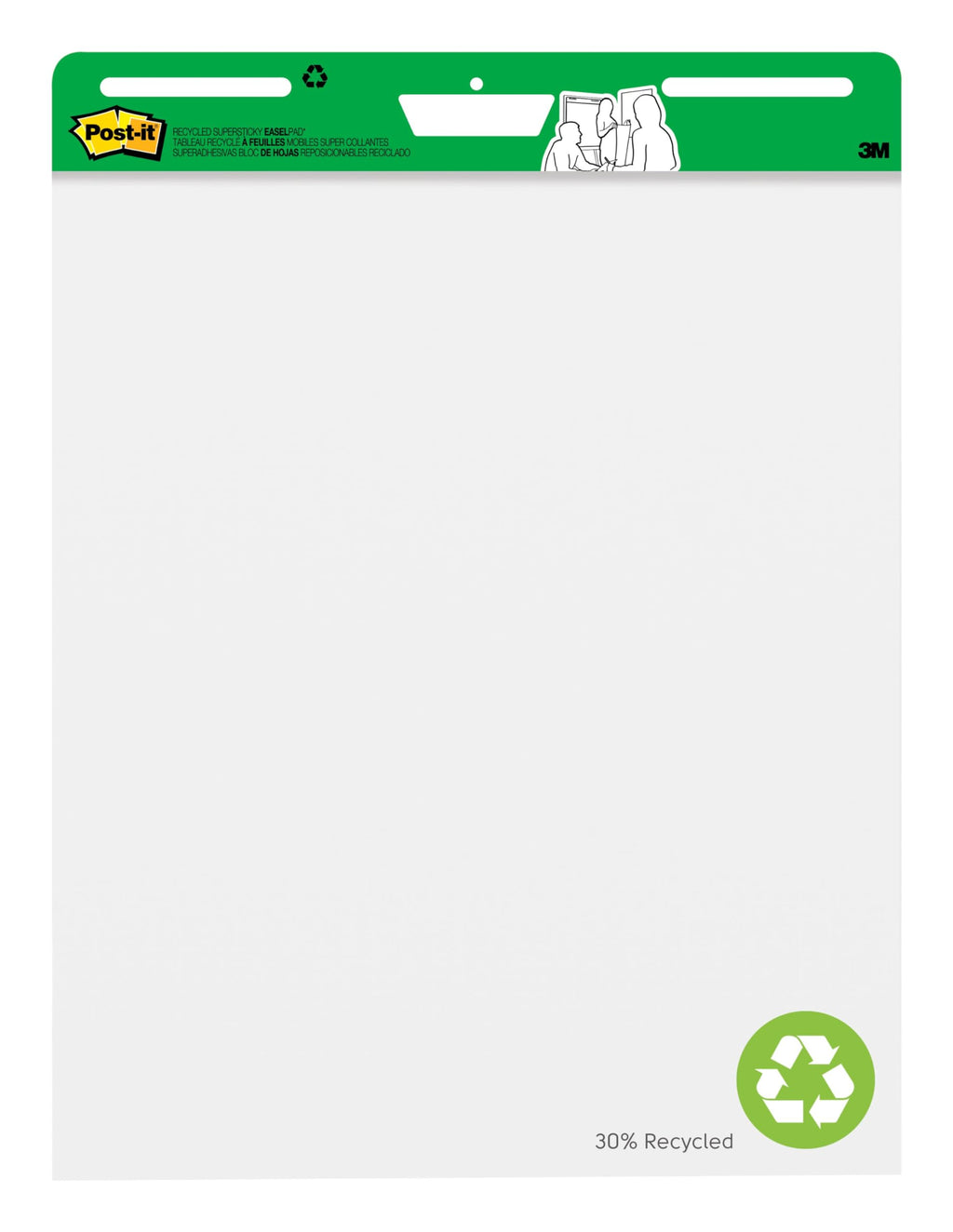 White Recycled Paper Easel Pad 25 in x 30 in 6 Pads/Pack Z56210