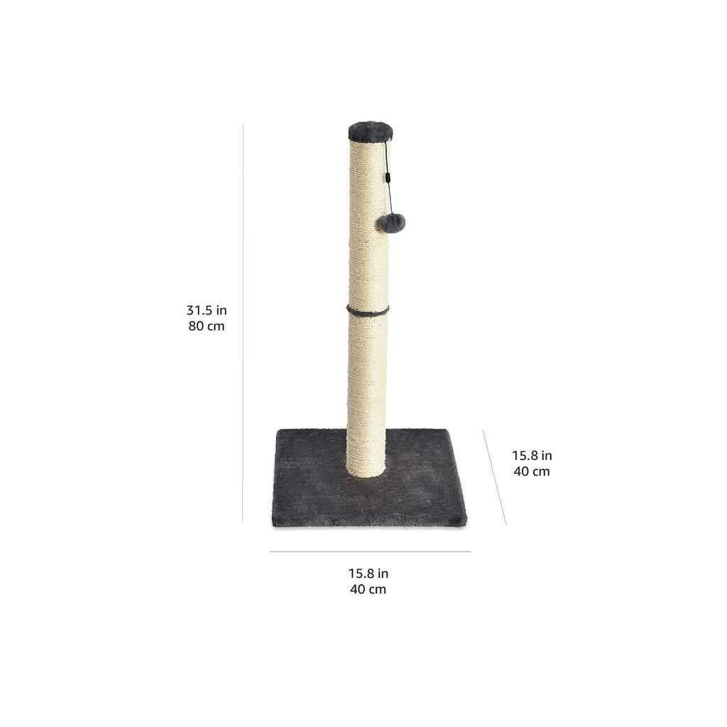 Cat Scratching Post with Dangling Ball Toy, Grey U264