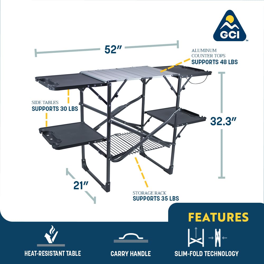 Portable Folding Cook Station with Heat Resistant Tabletop R93877
