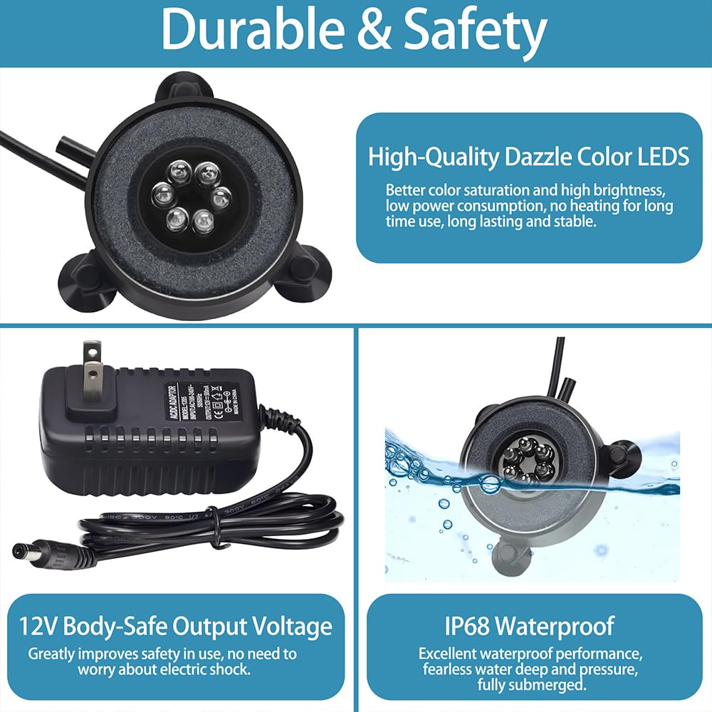 2 Inch LED Air Bubble Stone Disk with Air Tubing K689