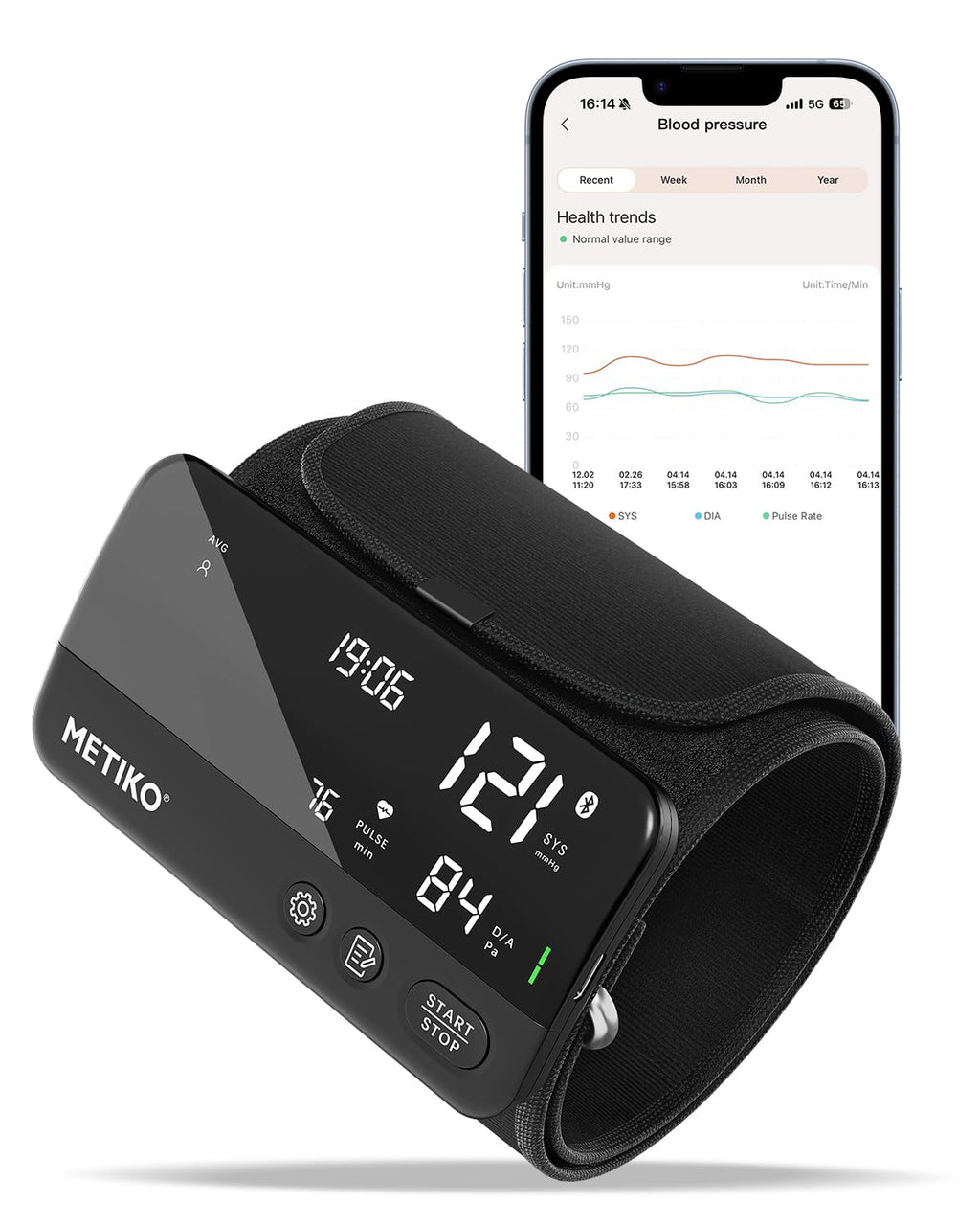 Wireless Upper Arm Blood Pressure Monitor W8624