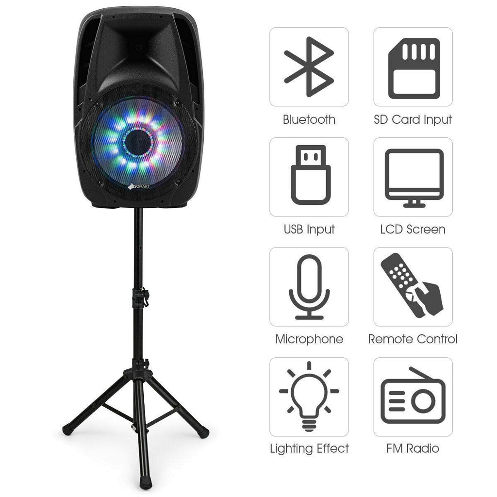 15" 1500W 2-Way Portable PA Speaker System M510