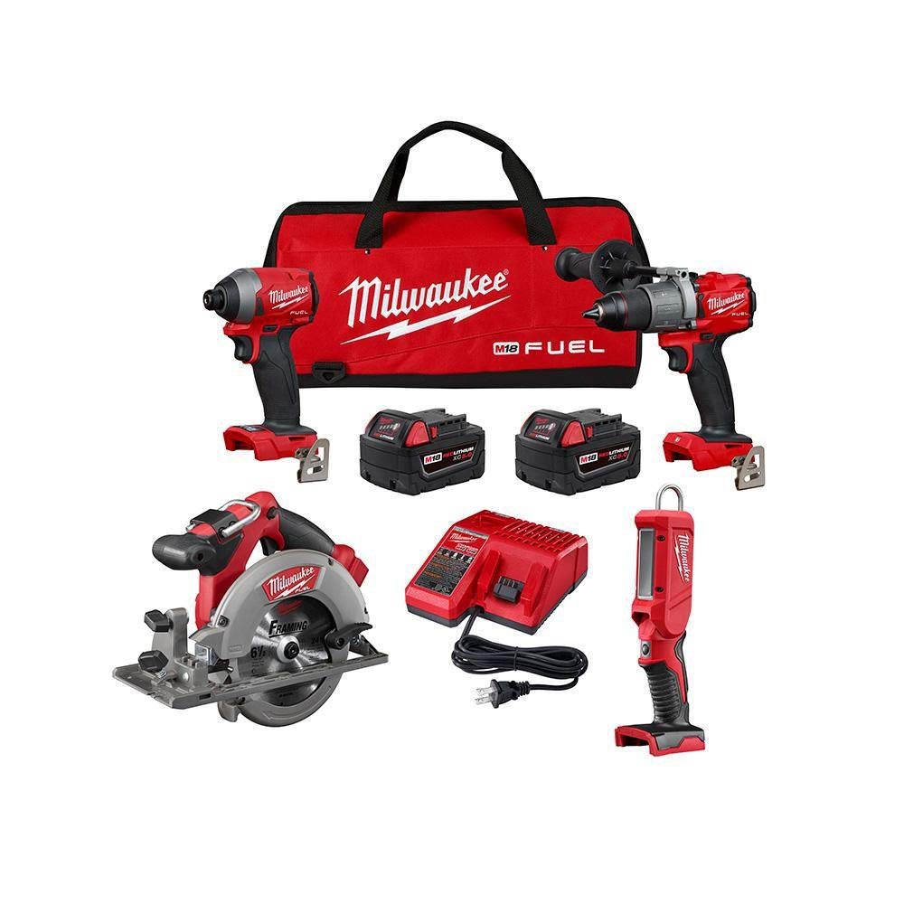 18-Volt Lithium-Ion Brushless Cordless 4-Tool Combo Kit with 5.0 Ah Batteries U2681
