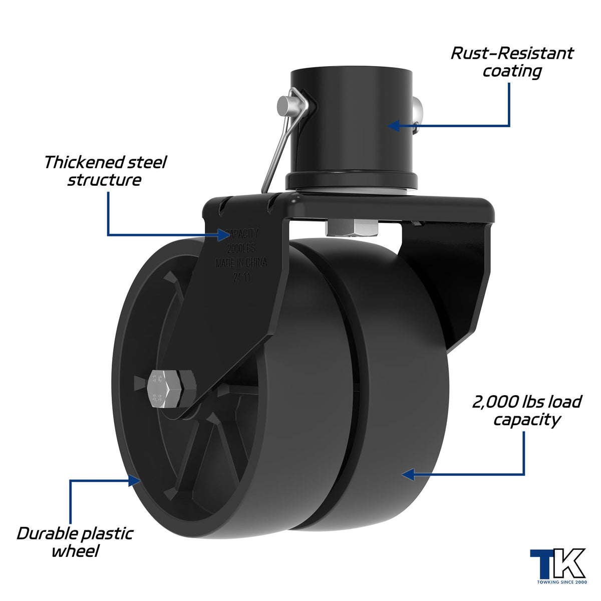 Dual 6" Trailer Jack Swivel Caster Wheel G775
