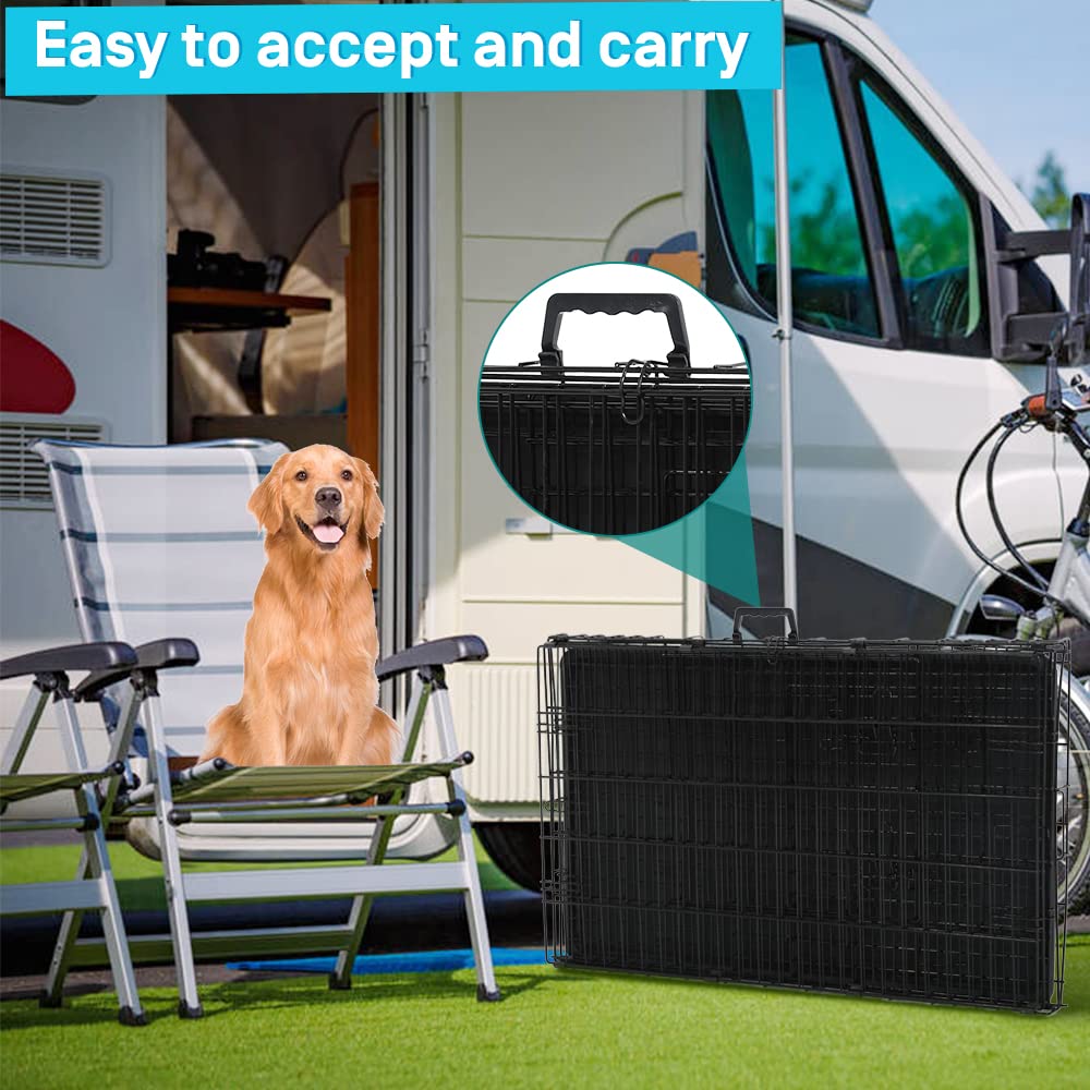 48 Inch Double-Door Dog Crate with Tray & Divider B746
