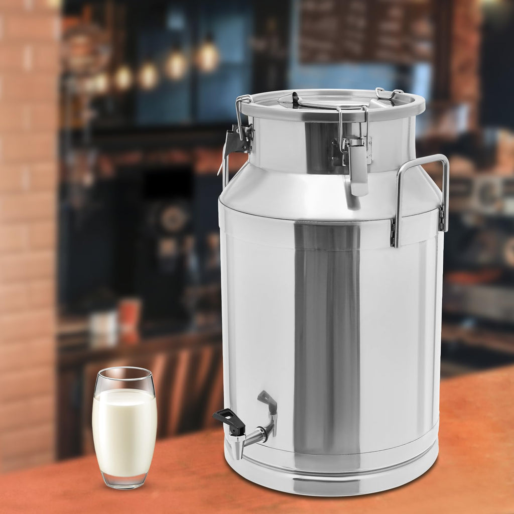 10 Gal Stainless Steel Milk Can Bucket with Faucet and Lid G9925