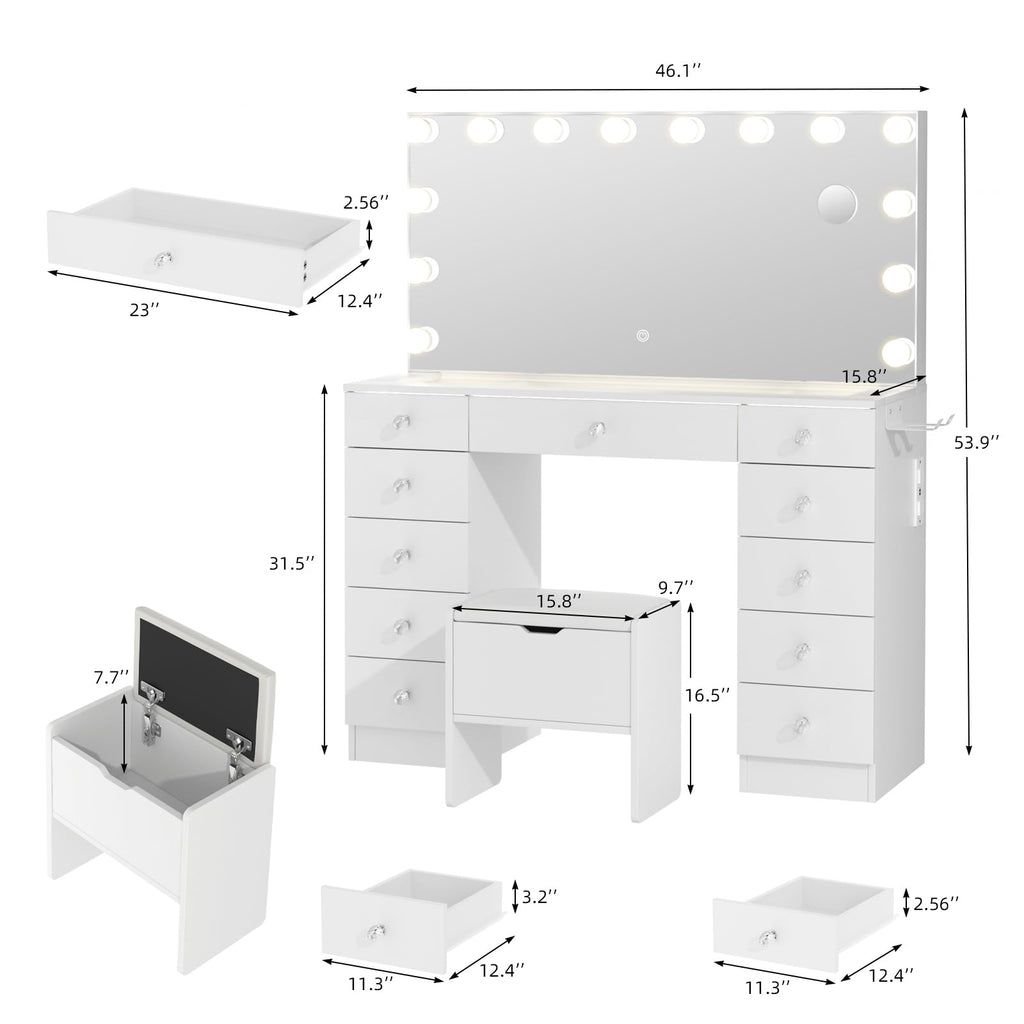 Vanity with Lighted Mirror F8138