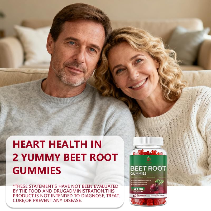 Beet Root Gummies 60 Chews Vegan Non-GMO Gluten Free Supplement A159514