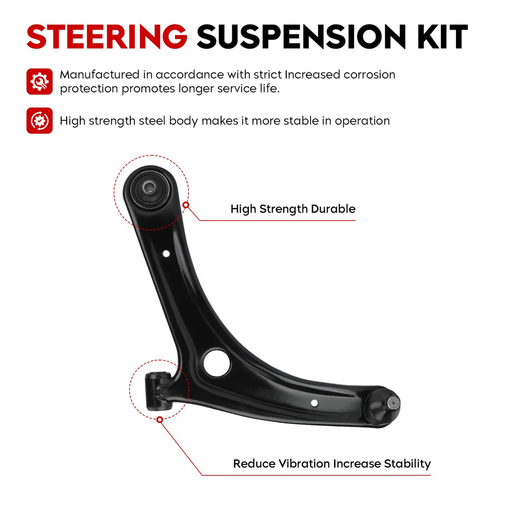 Front Lower Control Arm Suspension Kit with Ball Joint Tie Rods J392091
