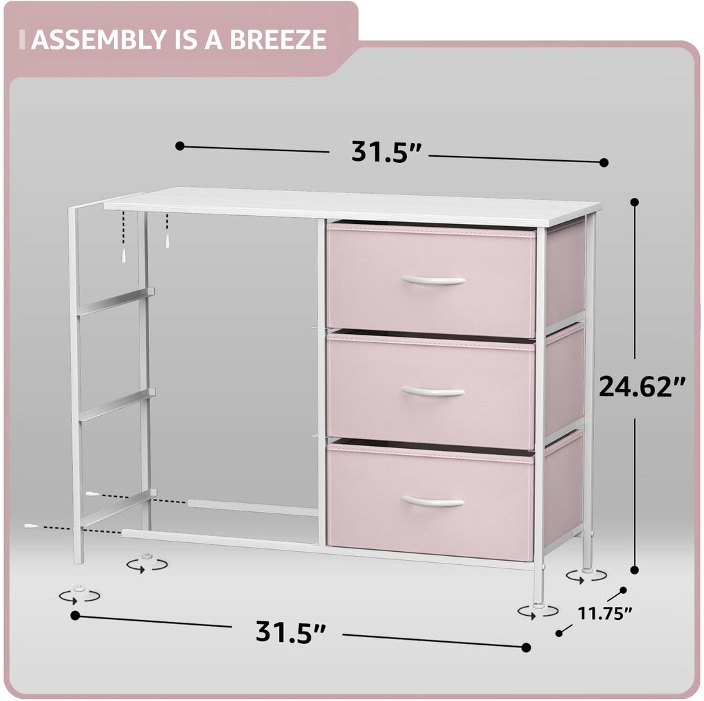 Pink 6 Drawer Fabric Dresser P67936