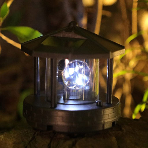 2 Pcs Solar Powered Lighthouse Shape Light V4991