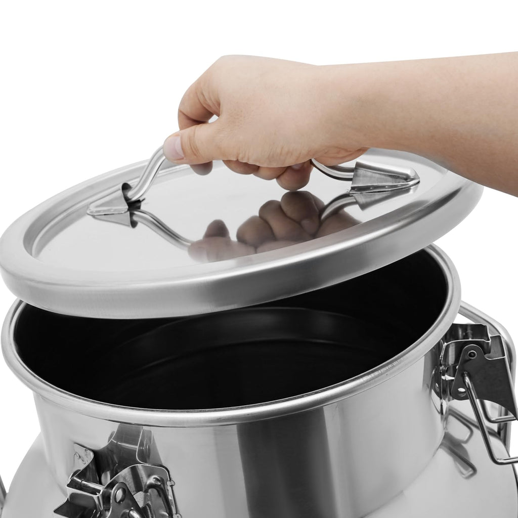 10 Gal Stainless Steel Milk Can Bucket with Faucet and Lid G9925