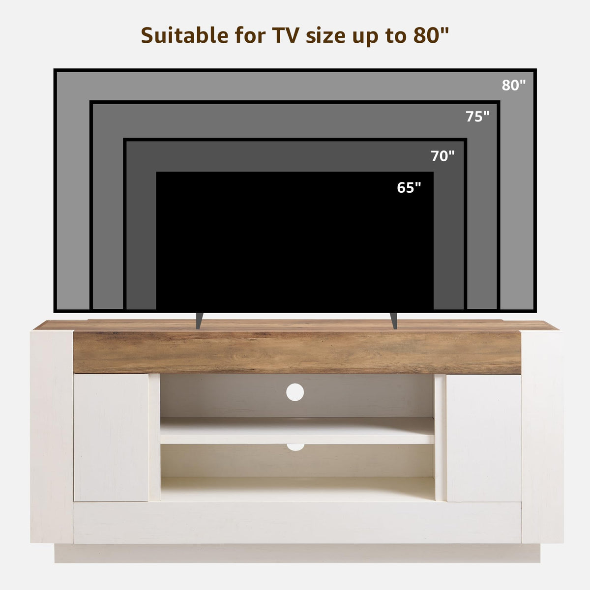 70" Antique White TV Stand G62269