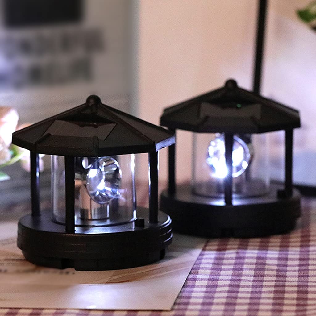 2 Pcs Solar Powered Lighthouse Shape Light V4991