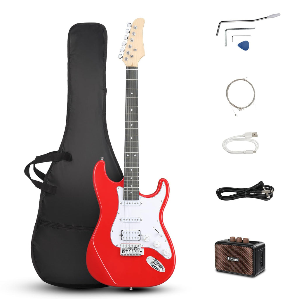 39 Inch Red Electric Guitar Kit with Amp S748938