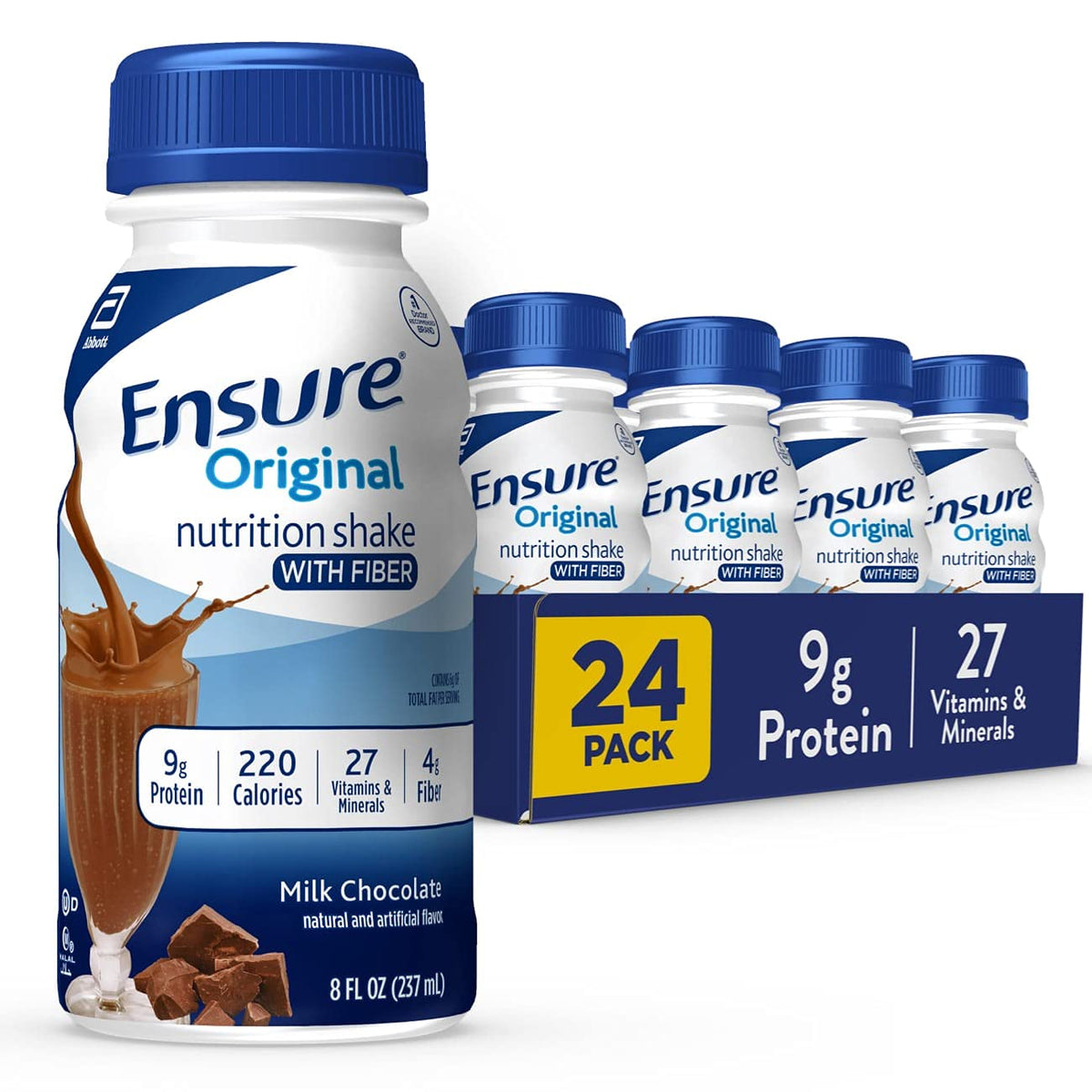 High Protein Nutritional Shake With Fiber, 16g Protein, Meal Replacement Shake, 24 Pack T395