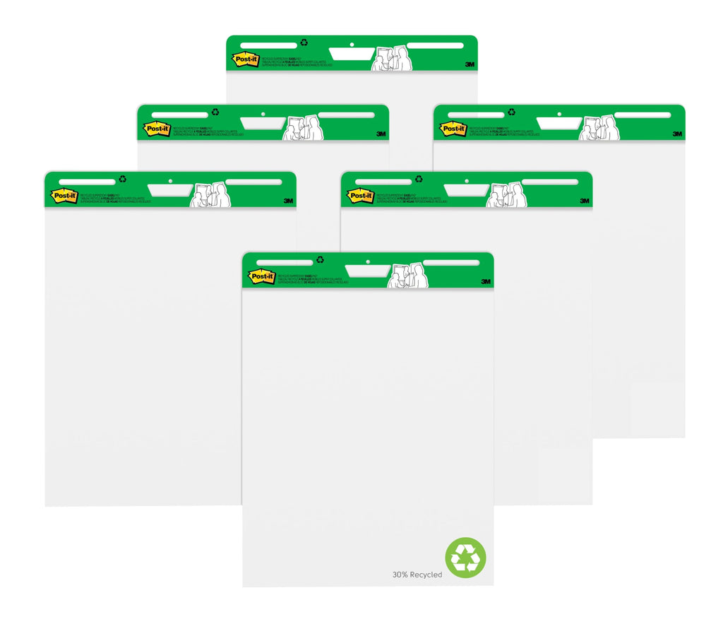 White Recycled Paper Easel Pad 25 in x 30 in 6 Pads/Pack Z56210