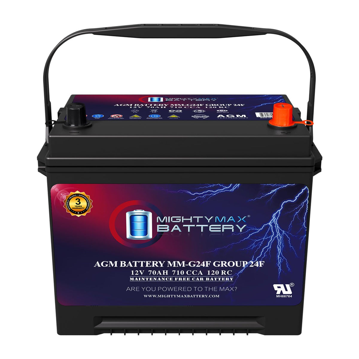 12V 70Ah AGM Replacement Battery N2412