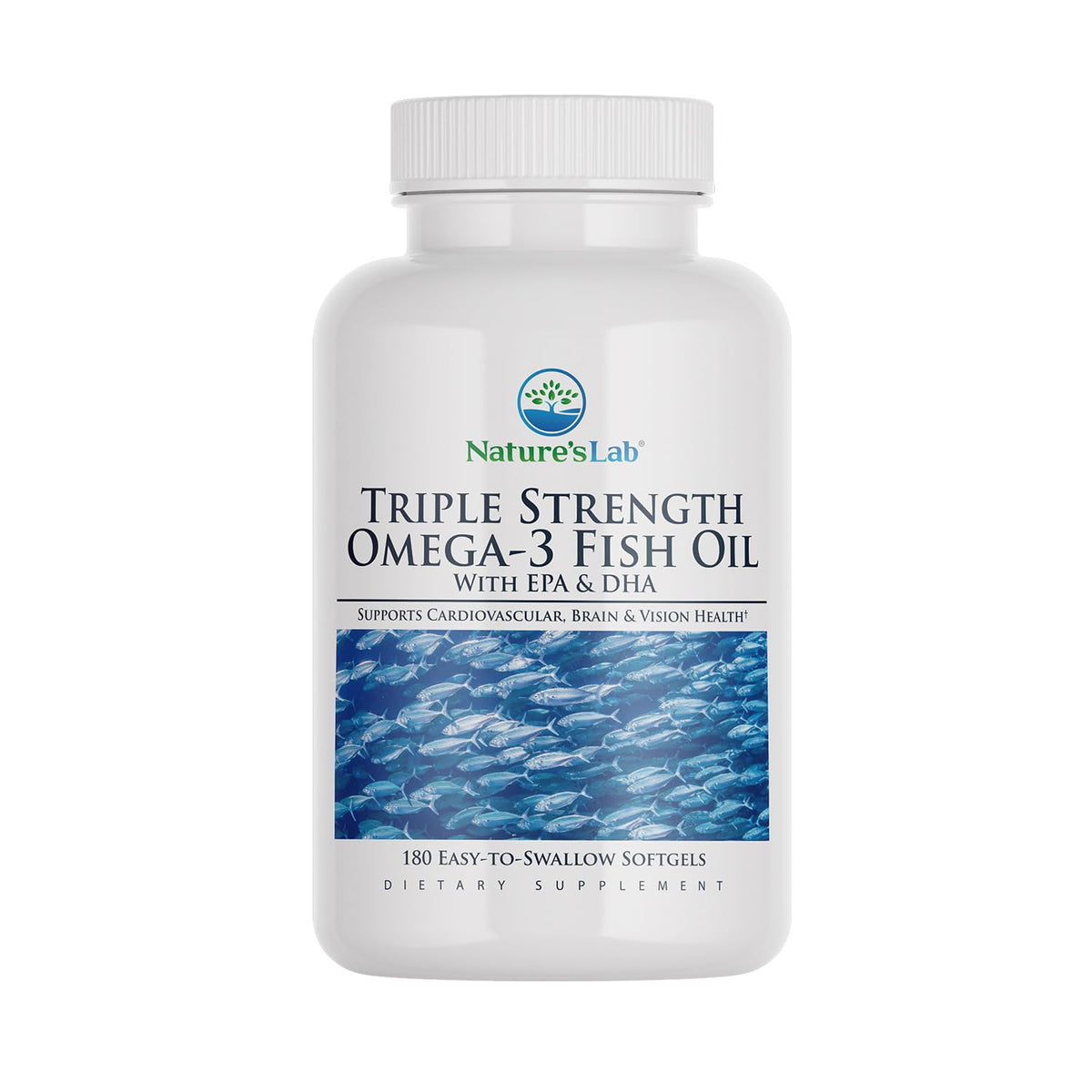 Triple Strength Omega-3 Fish Oil with EPA & DHA 180 Softgels T4809