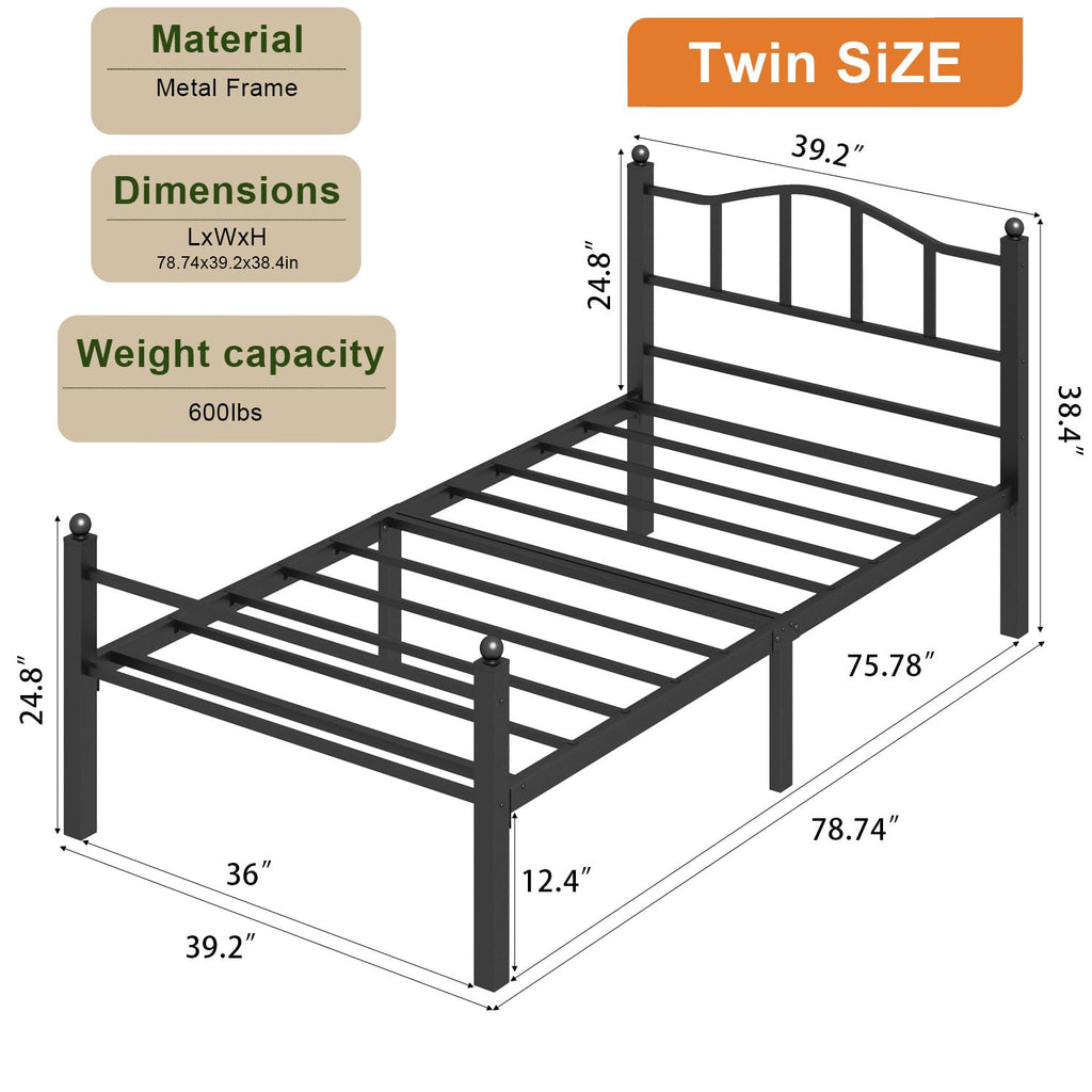 Twin Bed Frames with Headboard Z20274