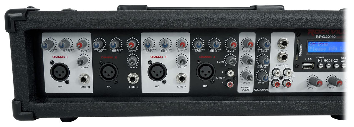 10" PA Speaker Pair with Mixer and Wireless Mics F480