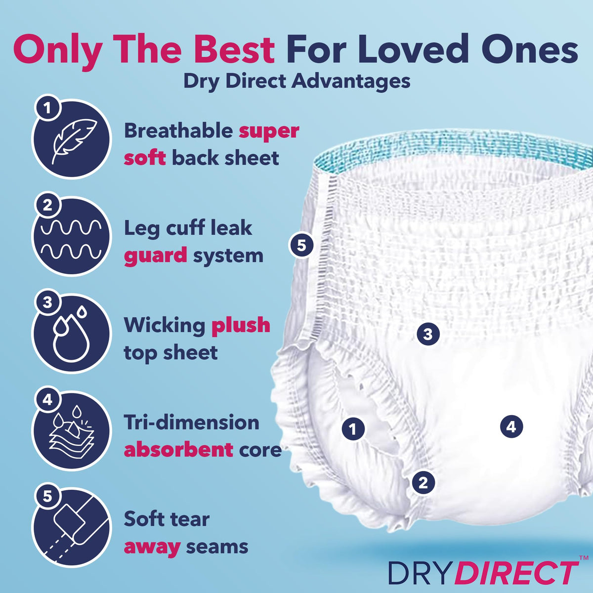 XX-Large Disposable Adult Diapers, Pack of 12 W9805