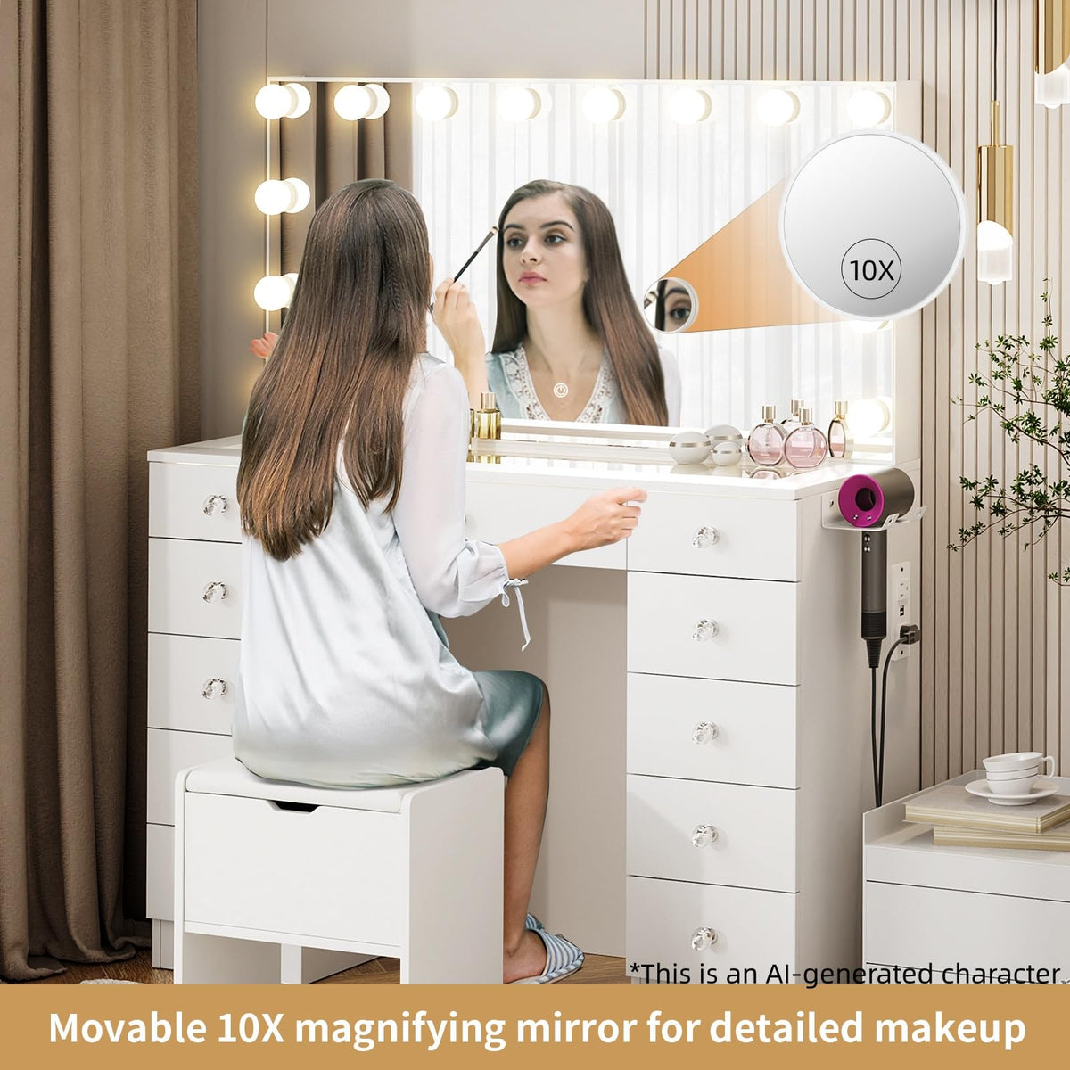 Vanity with Lighted Mirror F8138