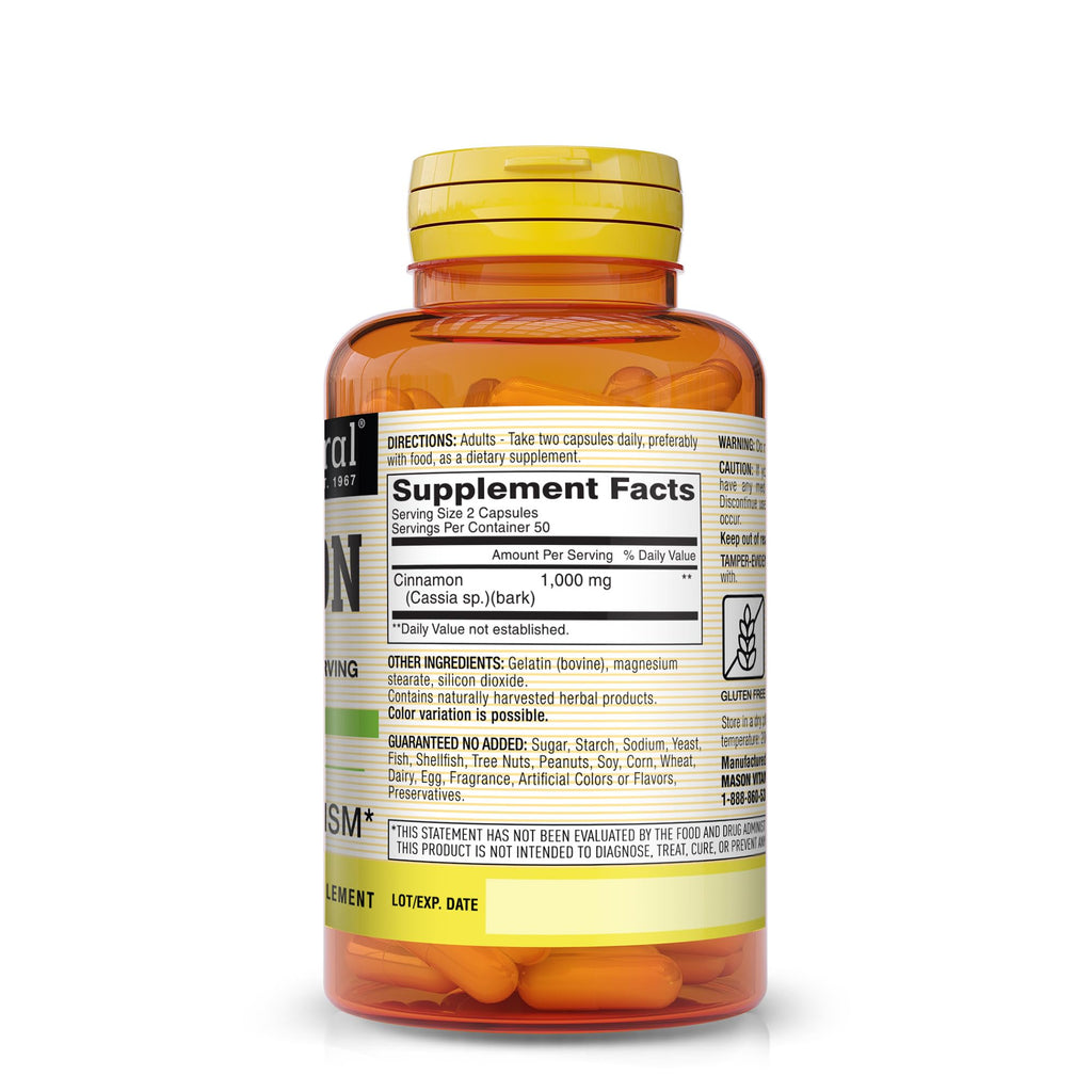 Cinnamon 1000 mg Dietary Supplement Capsules K445336