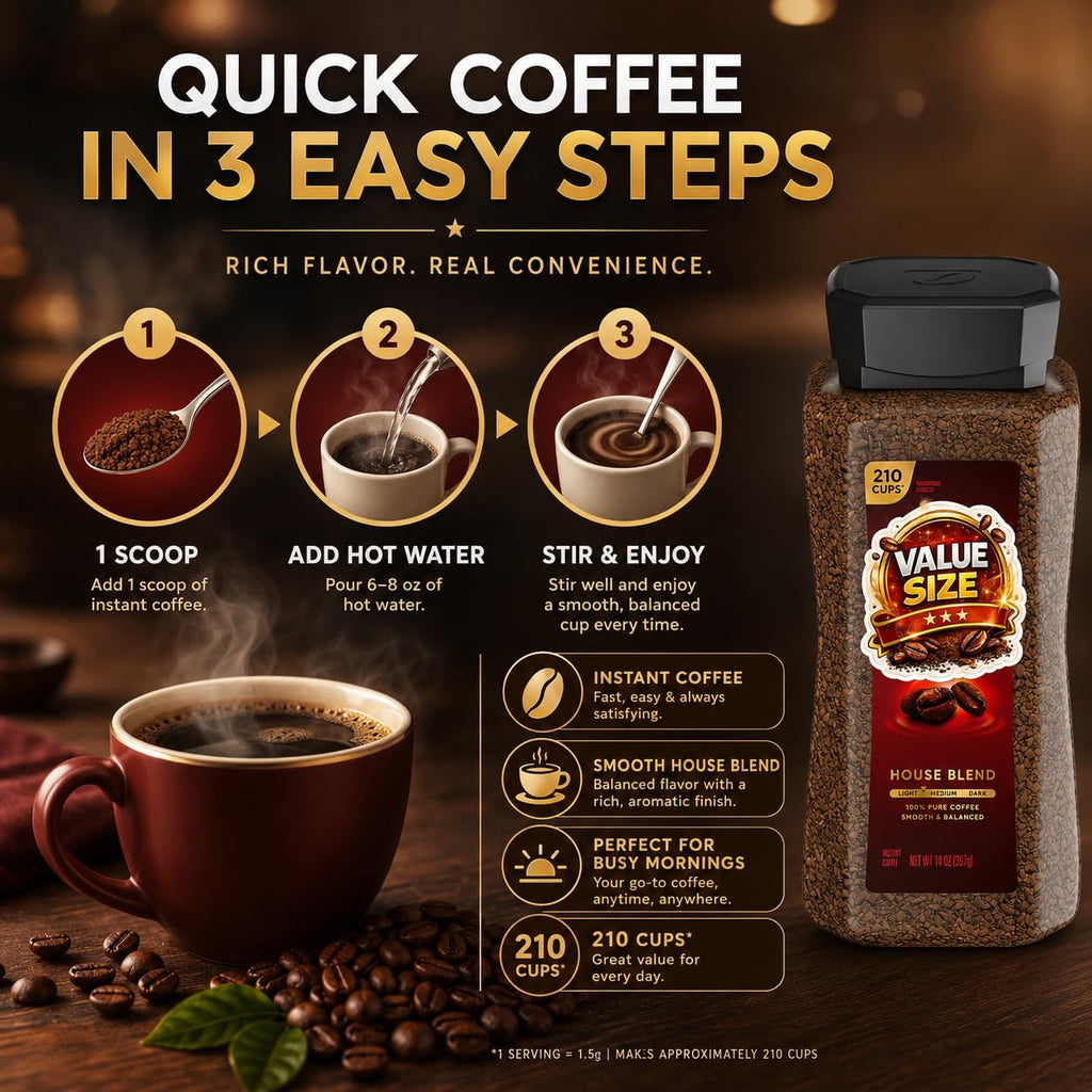 Instant Coffee 14oz Plastic Jar 2 Count A454