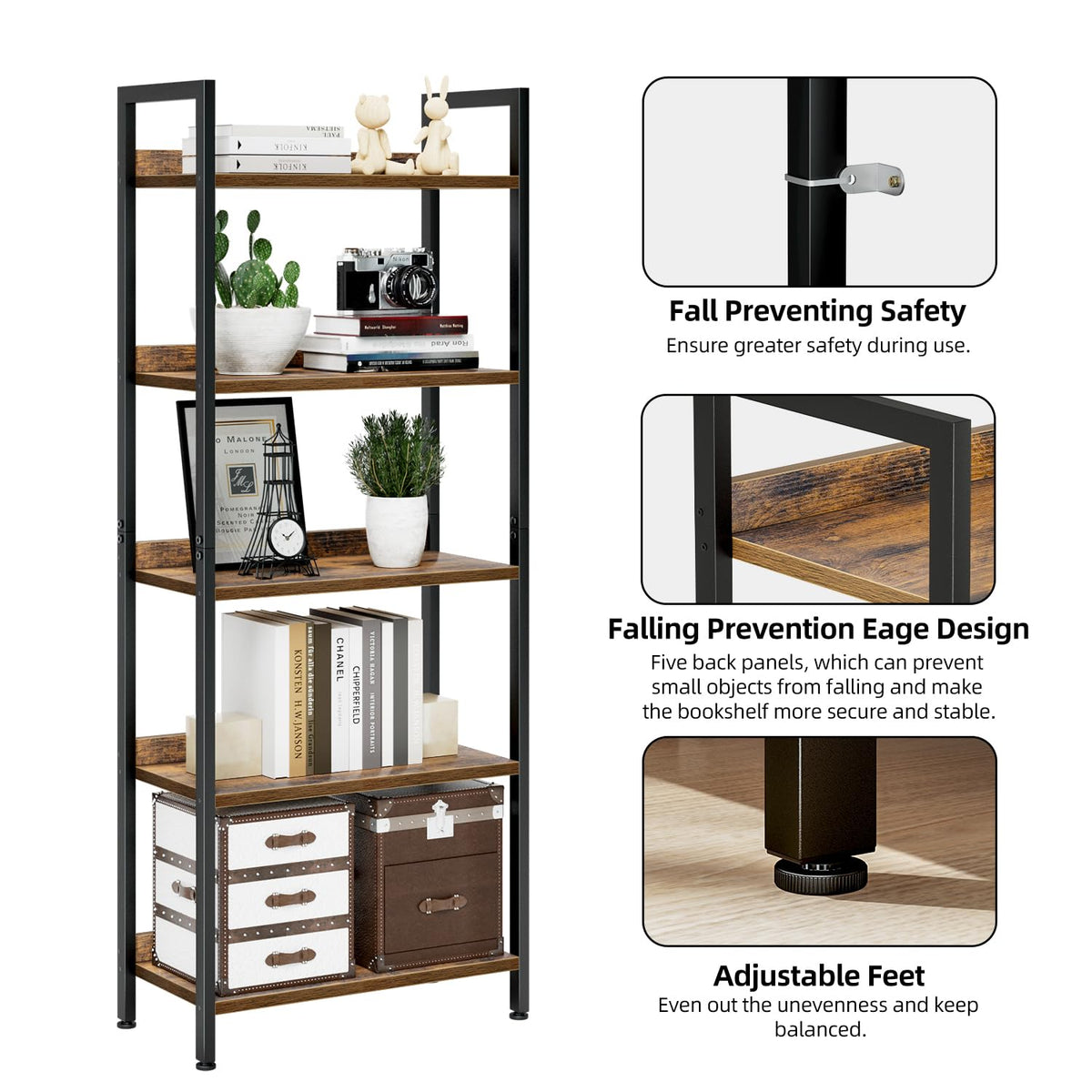 5 Tier Freestanding Bookshelf B9509