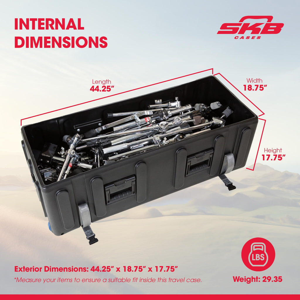 Large Drum Hardware Case with Handle & Wheels J965385