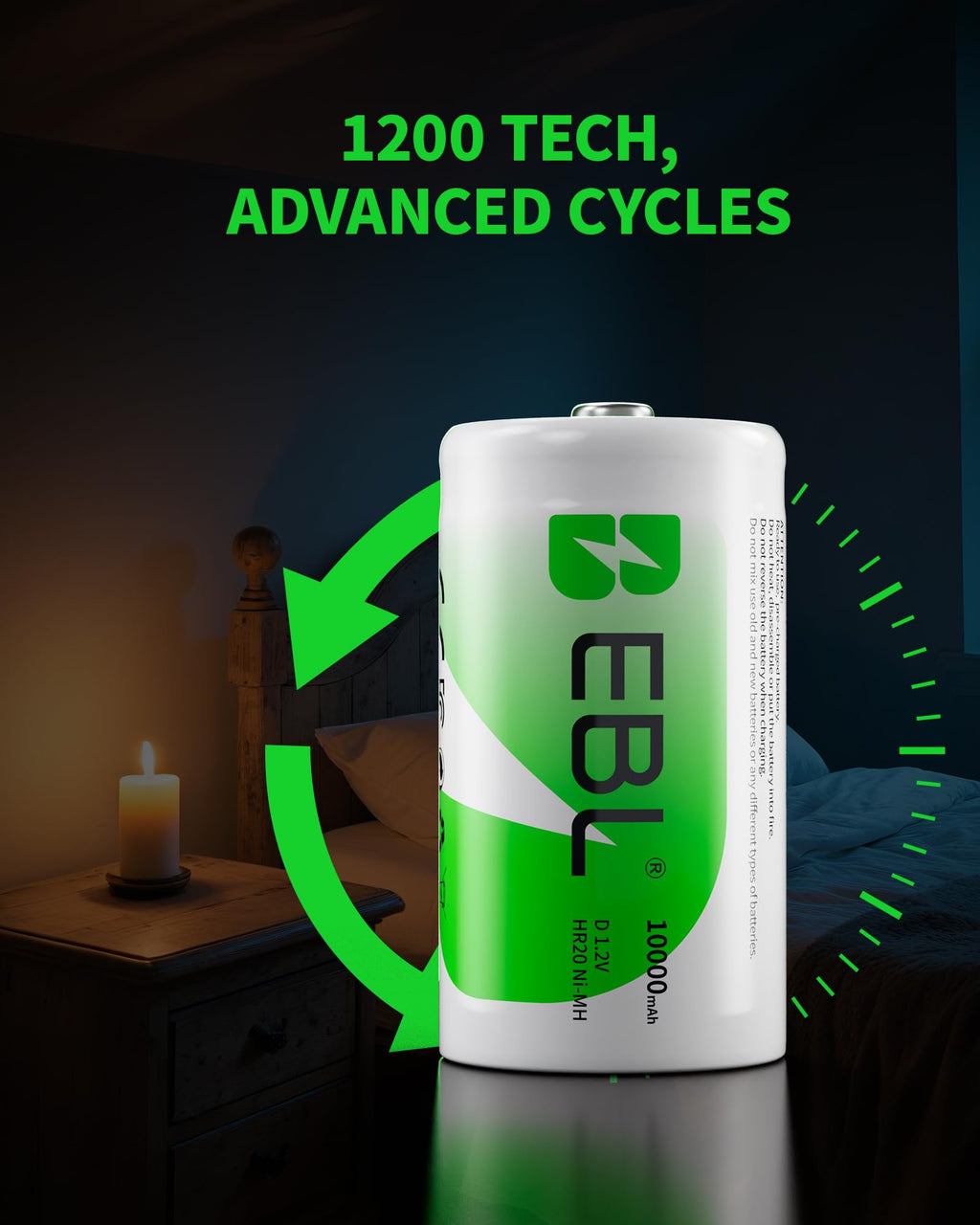 D Cell Rechargeable Batteries 4-Pack W6899